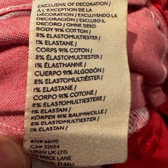 Maeve Seamed High Rise Wide Leg Jeans Red Size 28 Anthropologie - Picture 7 of 11